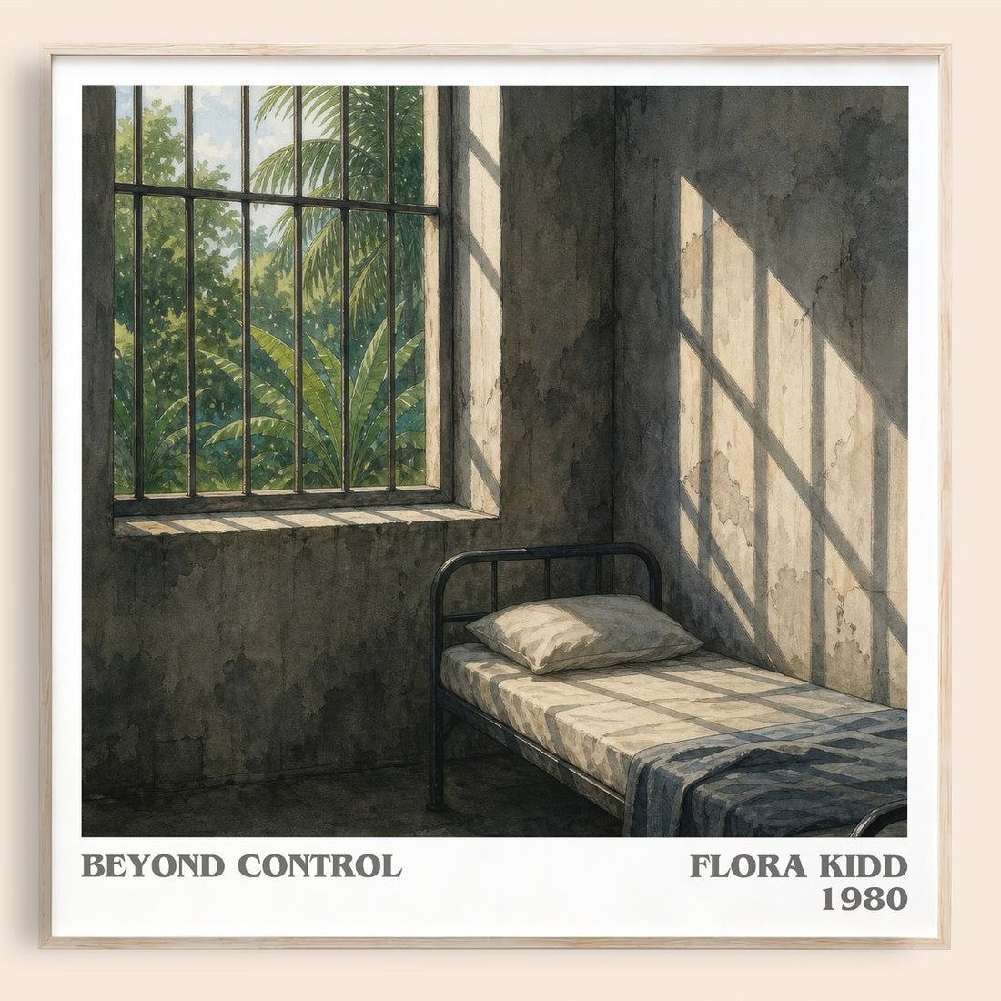 Beyond Control literary book poster by Flora Kidd – framed literary art print