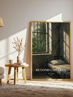 Beyond Control watercolour print in frame leaning in hallway – romance wall art