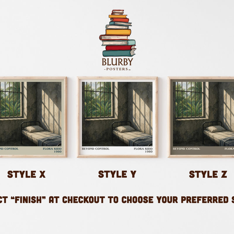 Beyond Control literary print in frame leaning in hallway – romance wall art
