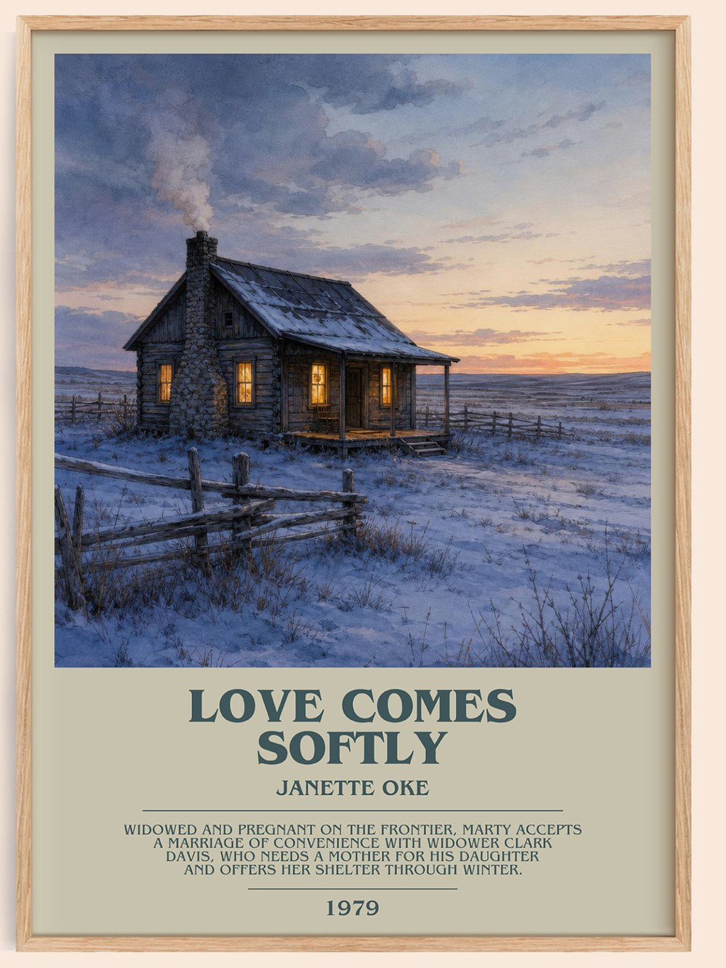 Love Comes Softly bookish book poster by Janette Oke – framed literary art print