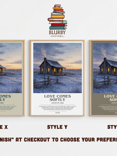 Love Comes Softly bookish print in frame leaning in hallway – romance wall art