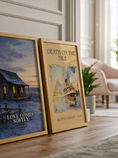 Love Comes Softly watercolour print framed by window – literary home decor