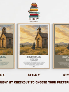 When Calls the Heart (Canadian West #1) Bookish Wall Art by J. Oke – Style X, Y and Z side by side – choose your finish