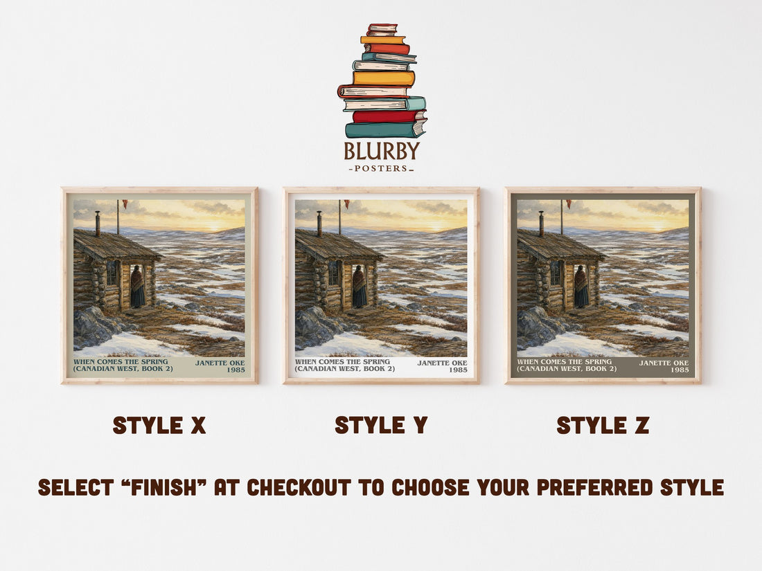 When Comes the Spring (Canadian West, Book 2) literary print in frame leaning in hallway – historical fiction wall art (mockup)