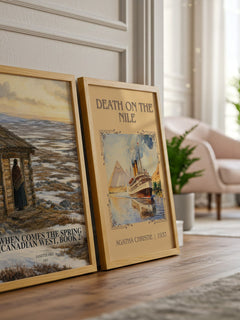 When Comes the Spring (Canadian West, Book 2) watercolour print framed by window – literary home decor