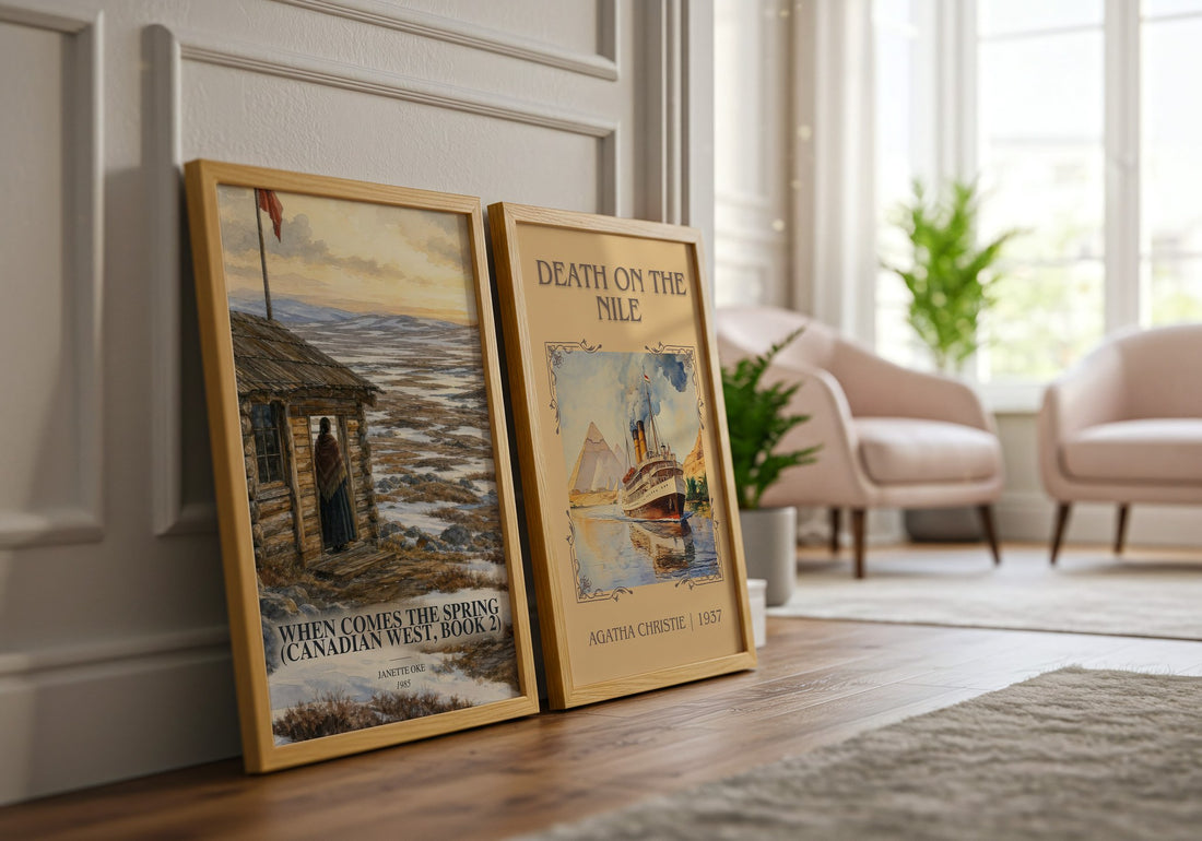 When Comes the Spring (Canadian West, Book 2) watercolour print framed by window – literary home decor