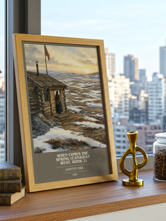 When Comes the Spring (Canadian West, Book 2) book cover print framed by window – literary home decor