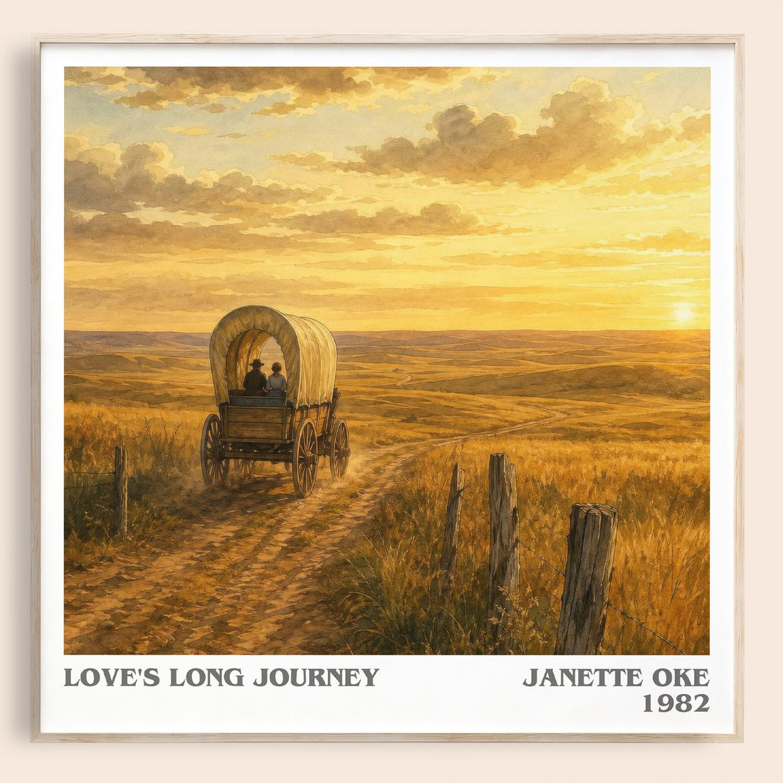 Love's long journey literary book poster by Janette Oke – framed literary art print