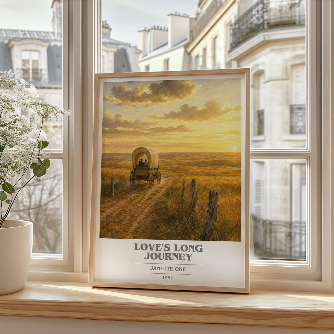 Love's long journey book cover poster colour and style options – Janette Oke book art