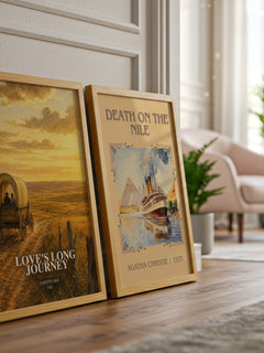 Love's long journey watercolour print framed by window – literary home decor
