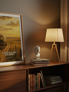 Love's long journey watercolour print on bookshelf – Janette Oke fan gift