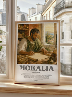 Moralia bookish poster colour and style options – Plutarch book art