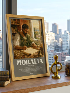 Moralia bookish print framed by window – literary home decor