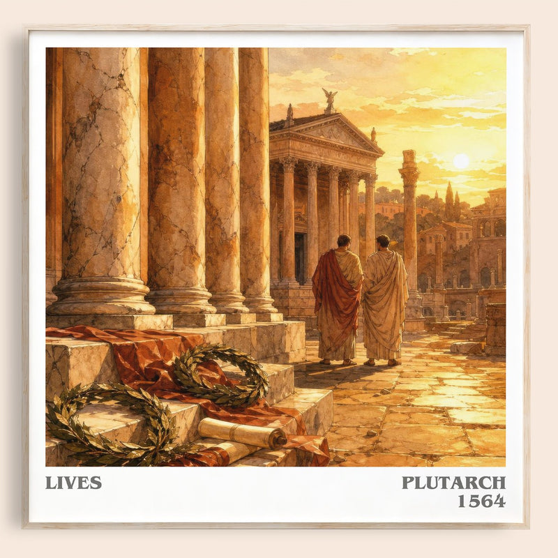Lives literary book poster by Plutarch – framed literary art print