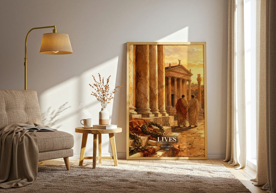 Lives watercolour print in frame leaning in hallway – non fiction wall art