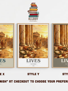 Lives book cover print in frame leaning in hallway – non fiction wall art