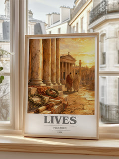 Lives book cover poster colour and style options – Plutarch book art