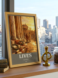 Lives book cover print framed by window – literary home decor
