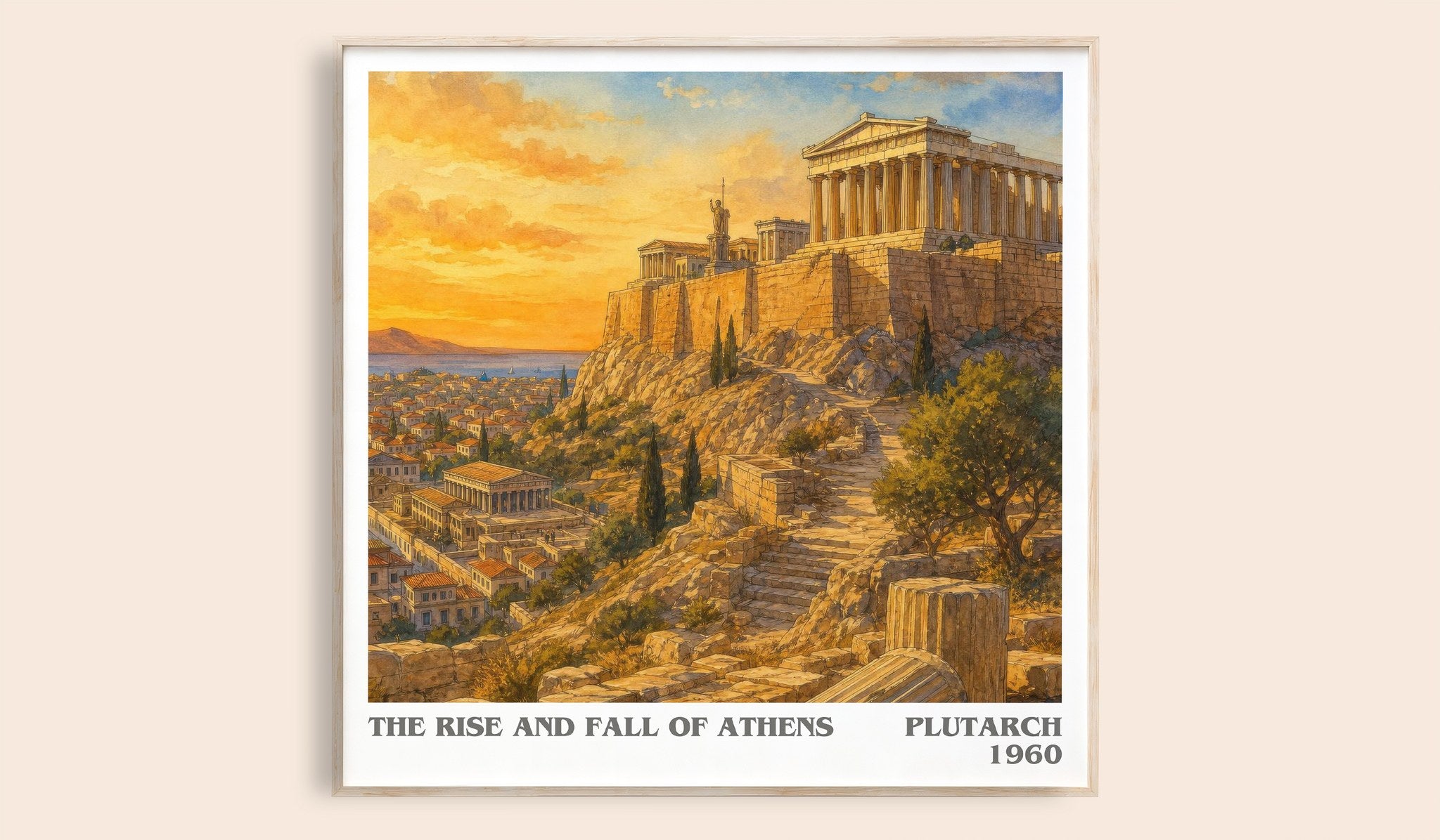 The rise and fall of Athens Literary Art Print by Plutarch