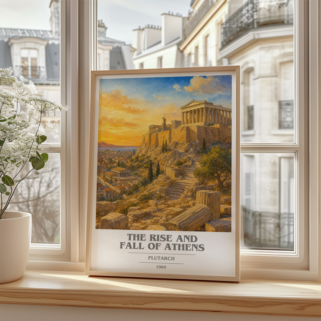 The rise and fall of Athens book cover poster colour and style options – Plutarch book art