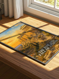 The rise and fall of Athens watercolour book poster framed on wall – non fiction wall art