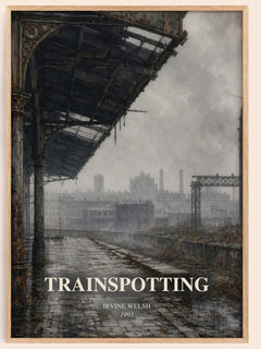 Trainspotting watercolour book poster by Irvine Welsh – framed literary art print