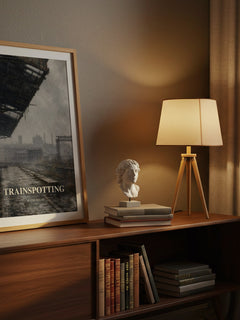 Trainspotting watercolour print on bookshelf – Irvine Welsh fan gift