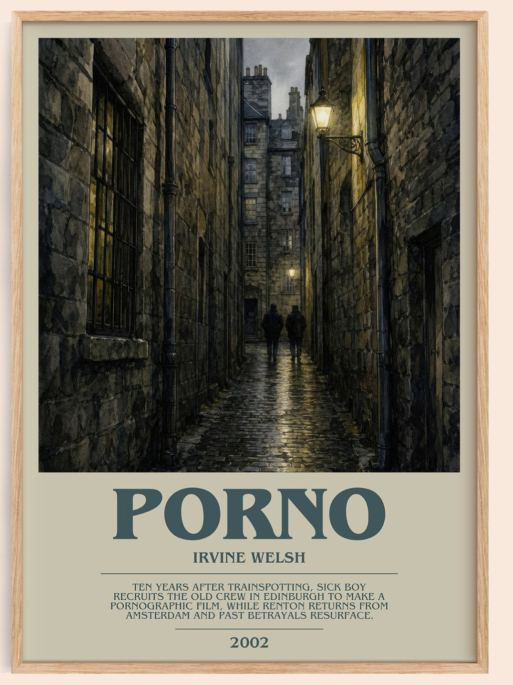 Porno bookish book poster by Irvine Welsh – framed literary art print