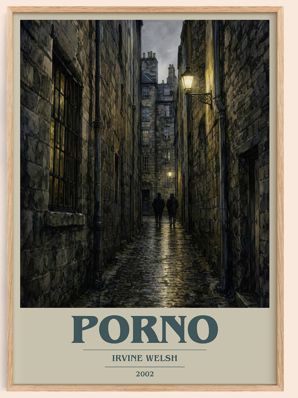 Porno book cover book poster by Irvine Welsh – framed literary art print
