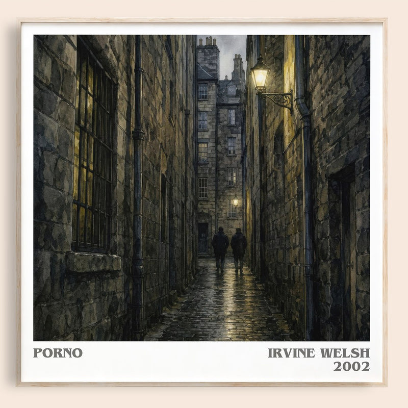 Porno literary book poster by Irvine Welsh – framed literary art print