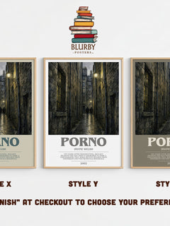 Porno bookish print in frame leaning in hallway – contemporary fiction wall art