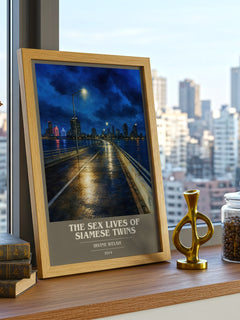 The Sex Lives Of Siamese Twins book cover print framed by window – literary home decor