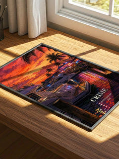 Crime watercolour book poster framed on wall – crime wall art