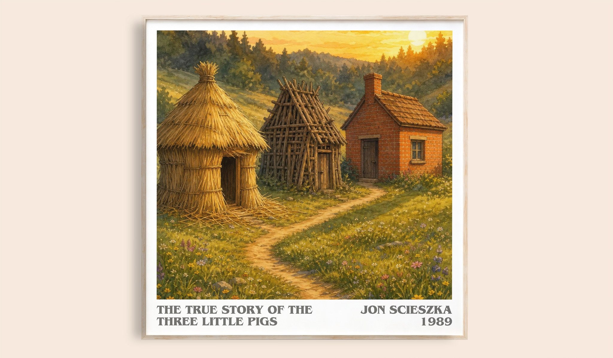 True Story of the Three Little Pigs Literary Art Print by Jon Scieszka