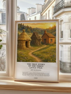 The True Story of the Three Little Pigs bookish poster colour and style options – Jon Scieszka book art