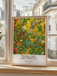 The Stinky Cheese Man and Other Fairly Stupid Tales book cover poster colour and style options – Jon Scieszka book art