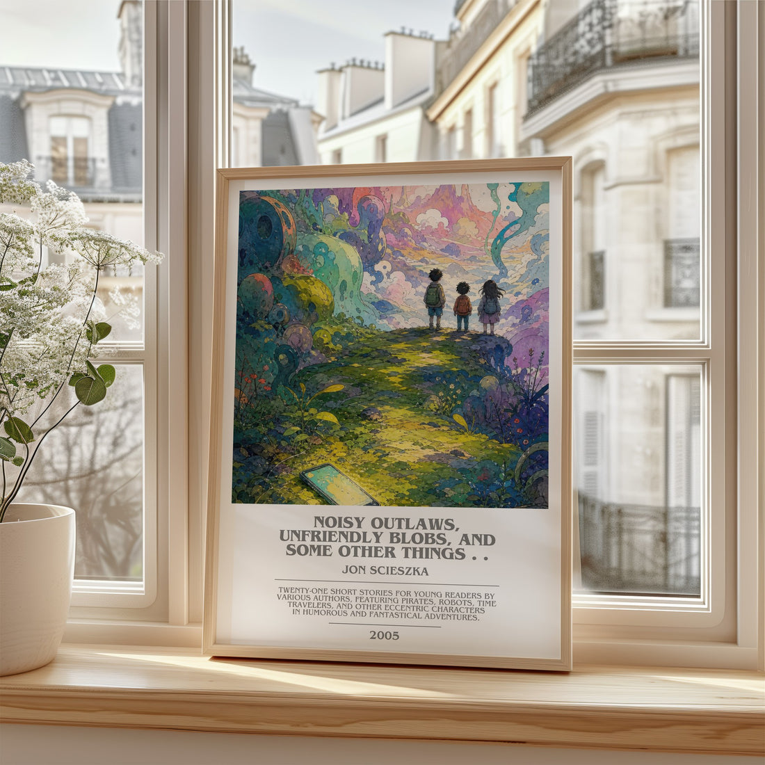Noisy Outlaws, Unfriendly Blobs, and Some Other Things . . bookish poster colour and style options – Jon Scieszka book art
