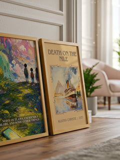 Noisy Outlaws, Unfriendly Blobs, and Some Other Things . . watercolour print framed by window – literary home decor