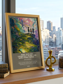 Noisy Outlaws, Unfriendly Blobs, and Some Other Things . . bookish print framed by window – literary home decor
