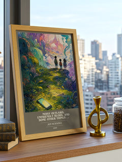 Noisy Outlaws, Unfriendly Blobs, and Some Other Things . . book cover print framed by window – literary home decor