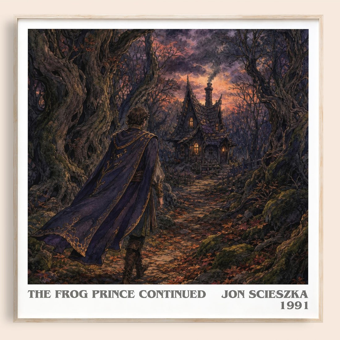 The Frog Prince Continued literary book poster by Jon Scieszka – framed literary art print