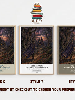 The Frog Prince Continued book cover print in frame leaning in hallway – childrens wall art