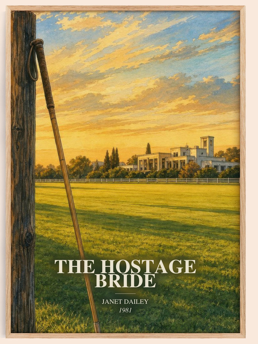 The Hostage Bride watercolour book poster by Janet Dailey – framed literary art print