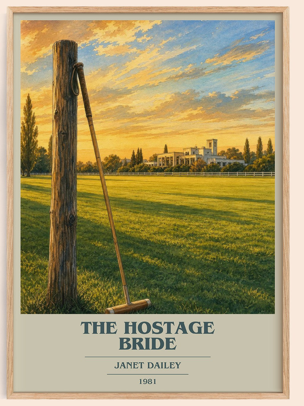 The Hostage Bride book cover book poster by Janet Dailey – framed literary art print