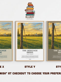The Hostage Bride bookish print in frame leaning in hallway – romance wall art