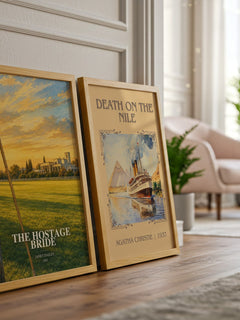 The Hostage Bride watercolour print framed by window – literary home decor