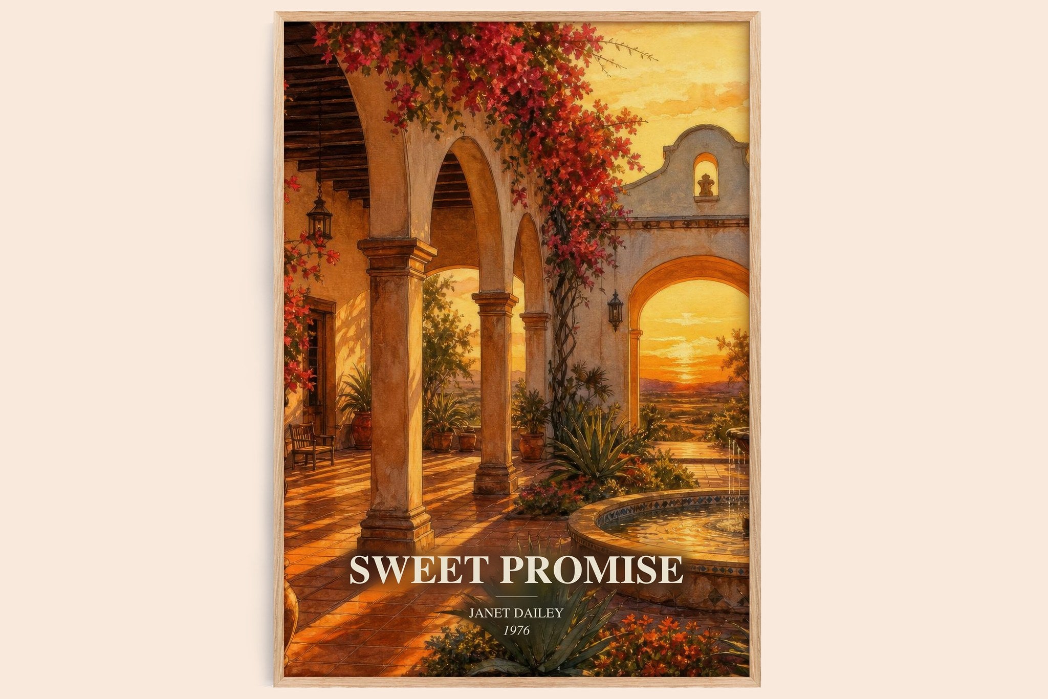 Sweet Promise Book Watercolour Illustration by Janet Dailey