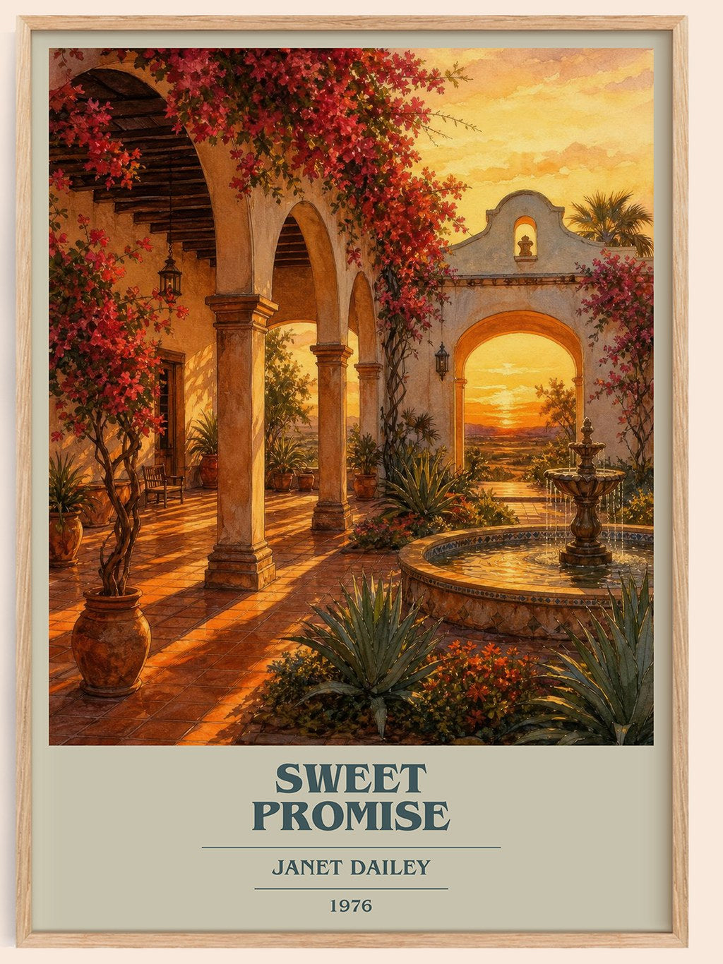 Sweet Promise book cover book poster by Janet Dailey – framed literary art print