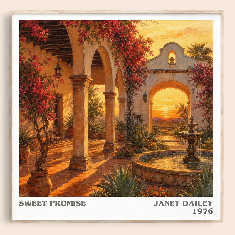 Sweet Promise literary book poster by Janet Dailey – framed literary art print