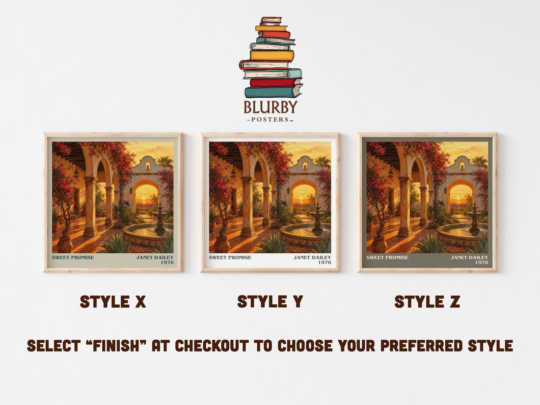 Sweet Promise literary print in frame leaning in hallway – romance wall art (mockup)